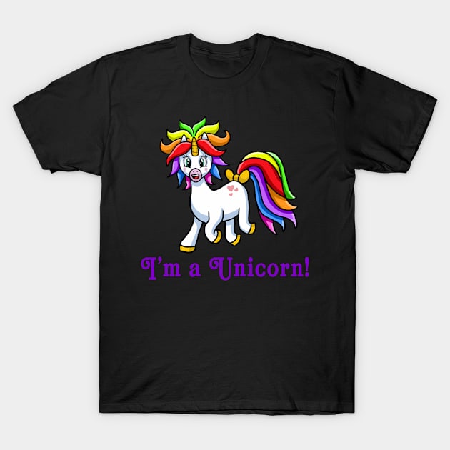 Rainbow Unicorn saying I'm A Unicorn T-Shirt by tropicalteesshop